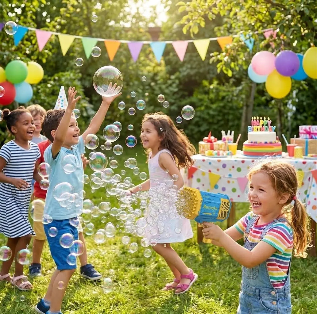 Bubble Gun for Kids | DAHONPA Electric Bazooka Bubble Machine Toy DAHONPA