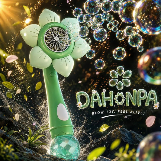 DAHONPA Automatic Sunflower Bubble Wand – Rechargeable Electric Bubble Machine for Kids, Outdoor Summer Fun Toy DAHONPA