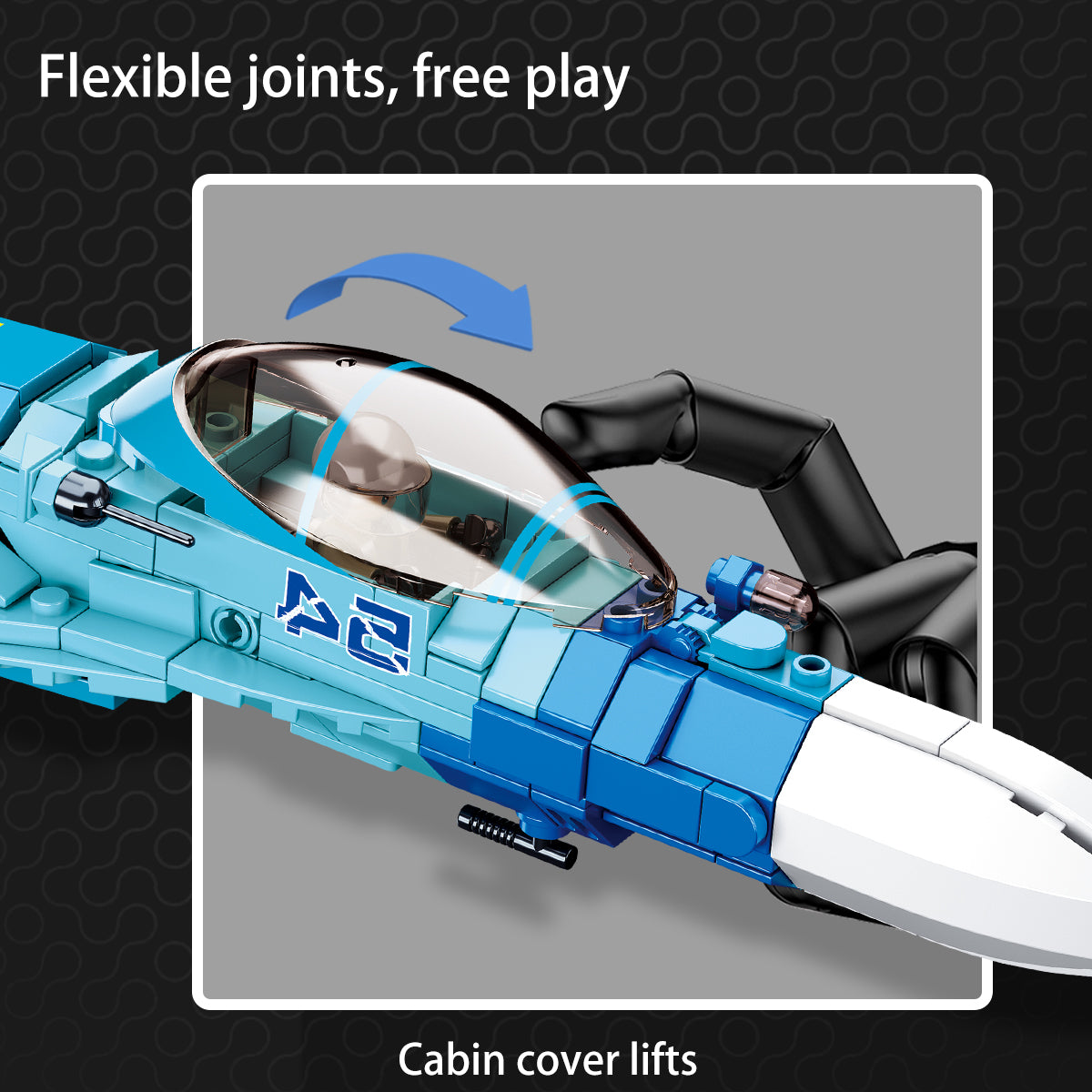 DAHONPA Military Series Su-27 Flanker Fighter Building Blocks Set with 1040 Pieces
