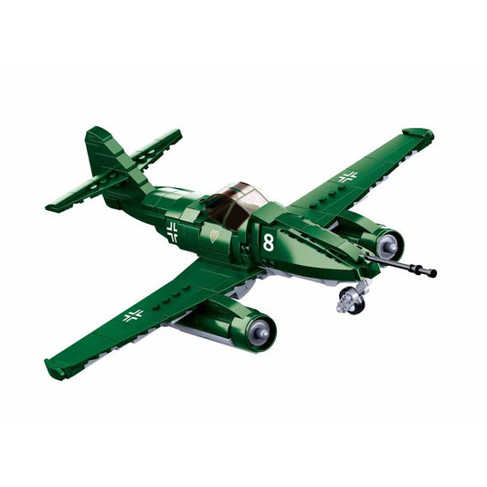 DAHONPA ME-262 型喷气式军事陆军战斗机积木套装，含 1 个人物，338 块空军积木玩具，送给儿童和成人的礼物。 