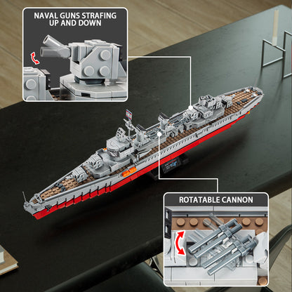 DAHONPA Fletcher Class Destroyer Building Blocks Toy Set with 1338 Pieces