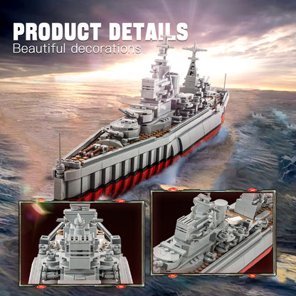 DAHONPA Ship Series Queen Elizabeth Class Battleship Building Blocks Set with 1564 Pieces