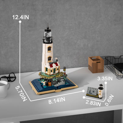DAHONPA Lighthouse Building Block Sets with Glowing Lighting with 1092 Pieces