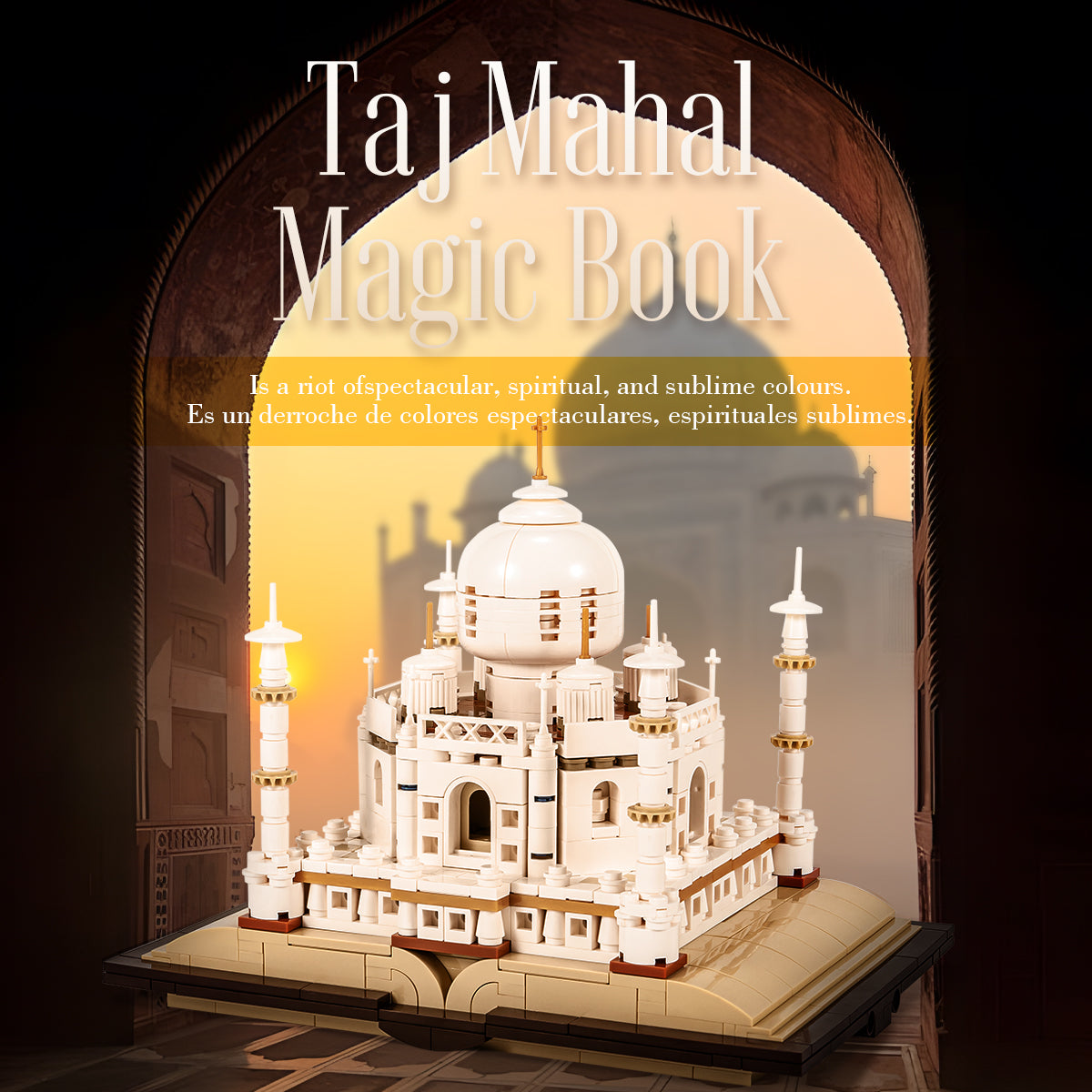 DAHONPA Magic Taj Mahal Building Block Set, 768 Pieces Decor Architecture Book Building Kit, Collectible and Display Toys Gift for Kids and Adults