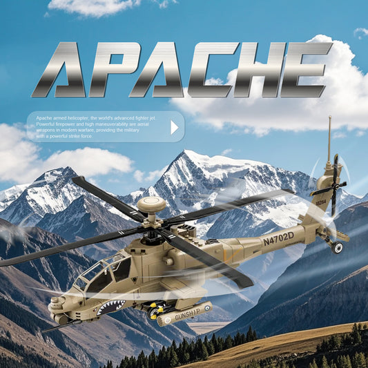 DAHONPA AH-64 Apache Helicopter Building Blocks Kit | Military Model