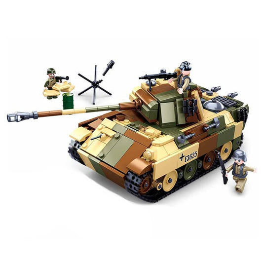DAHONPA Panzer G 坦克陆军积木（725 件），二战军事历史收藏模型，带 3 个士兵人物，适合儿童和成人的玩具礼物。 