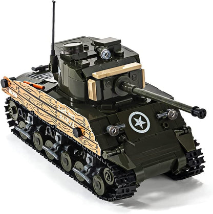 DAHONPA Military Series M4A3 Sherman Tank Building Blocks Set with 715 Pieces