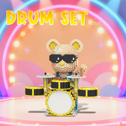 DAHONPA Drummer Bear Micro Building Blocks Set (6850 PCS) – DIY Music Bearbrick Toy for Kids & Adults
