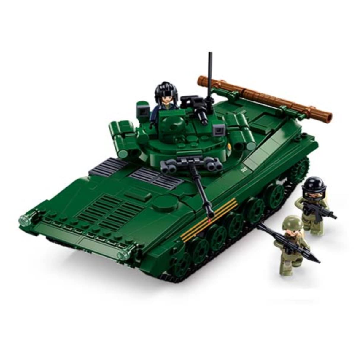 DAHONPA BMP-1 步兵战车陆军积木（738 件），二战军事历史收藏模型，带 2 个士兵人物，儿童和成人玩具礼物。 