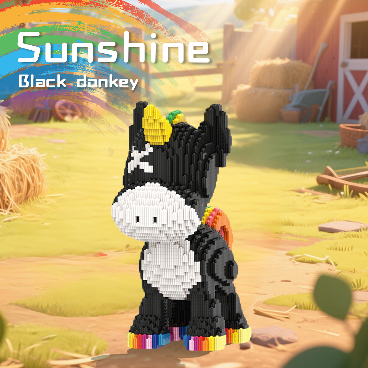 DAHONPA Animal Series Sunny Black Donkey Toy Building Block Set, 4500 Pieces Micro Building Brick, Special Decoration Present for Boys & Girls