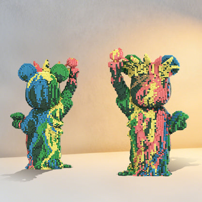 DAHONPA Splatter-Paint Liberty Bear Micro Building Blocks Set (6750 PCS) – DIY Artistic Trendy Collectible Figurine for Kids & Adults