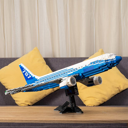 DAHONPA 波音787 飞机积木套装，1350 块城市空乘人员玩具，儿童和成人礼物