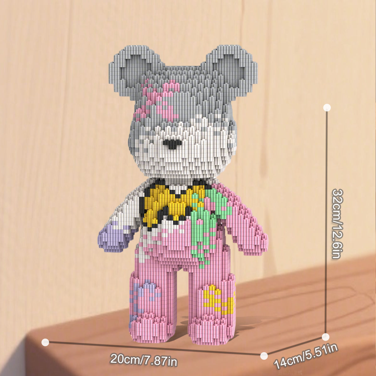 DAHONPA Spring Cherry Blossom Bear Micro Building Blocks Set (5750 PCS) – DIY Healing-style Trendy Bear Figurine Toy for Kids & Adults