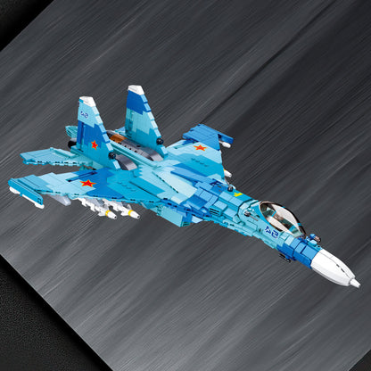 DAHONPA Military Series Su-27 Flanker Fighter Building Blocks Set with 1040 Pieces