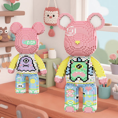 DAHONPA Cool Graffiti Monster Bear Micro Building Blocks Set (5700 PCS) – DIY Childlike Trendy Bear Figurine Toy for Kids & Adults
