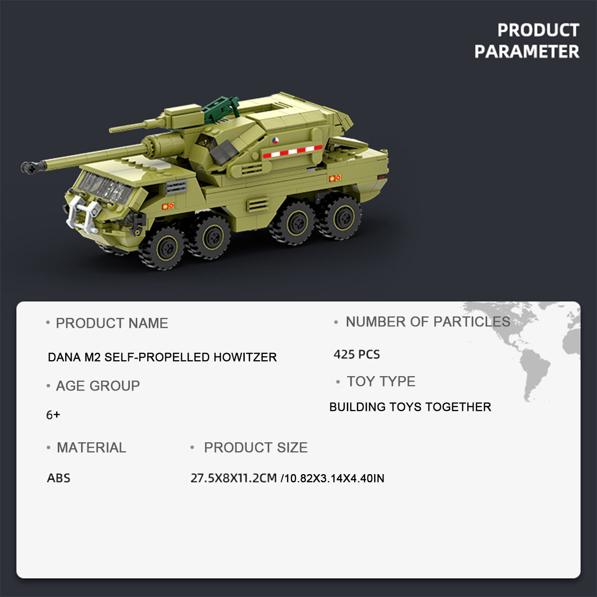 DAHONPA DANA M2 Howitzer Building Blocks Kit | Military Model