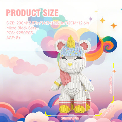 DAHONPA Animal Rainbow Unicorn Micro Building Blocks Set for Adults (5100 PCS), Creative Home & Office Decor Bricks Set, Collectible Display Model Gift for Adults and Kids