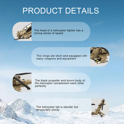 DAHONPA AH-64 Apache Helicopter Building Blocks Kit | Military Model