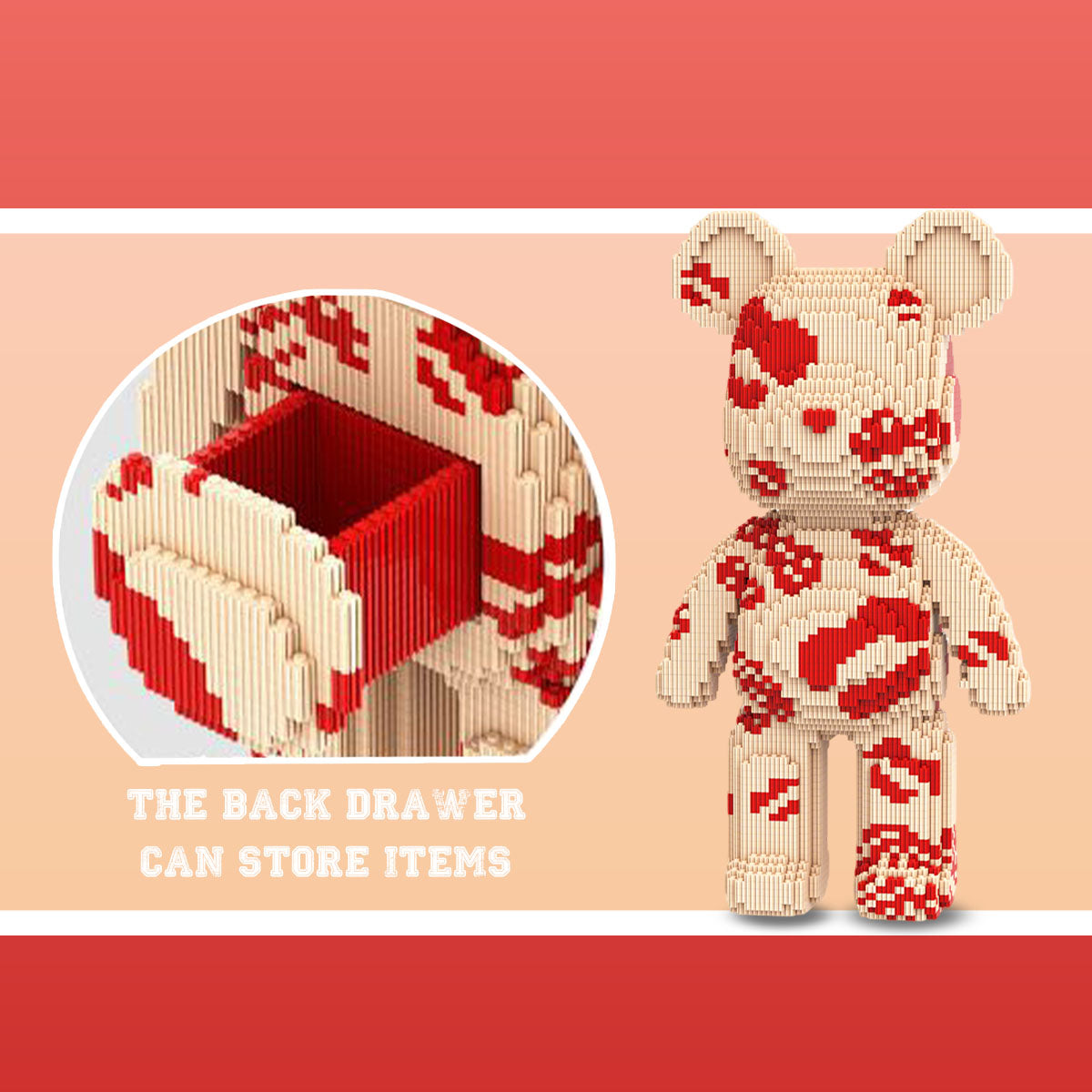 DAHONPA Heart Splash Cream Bear Micro Building Blocks Set (5450 PCS) – DIY Romantic Trendy Collectible Figurine Toy for Kids & Adults