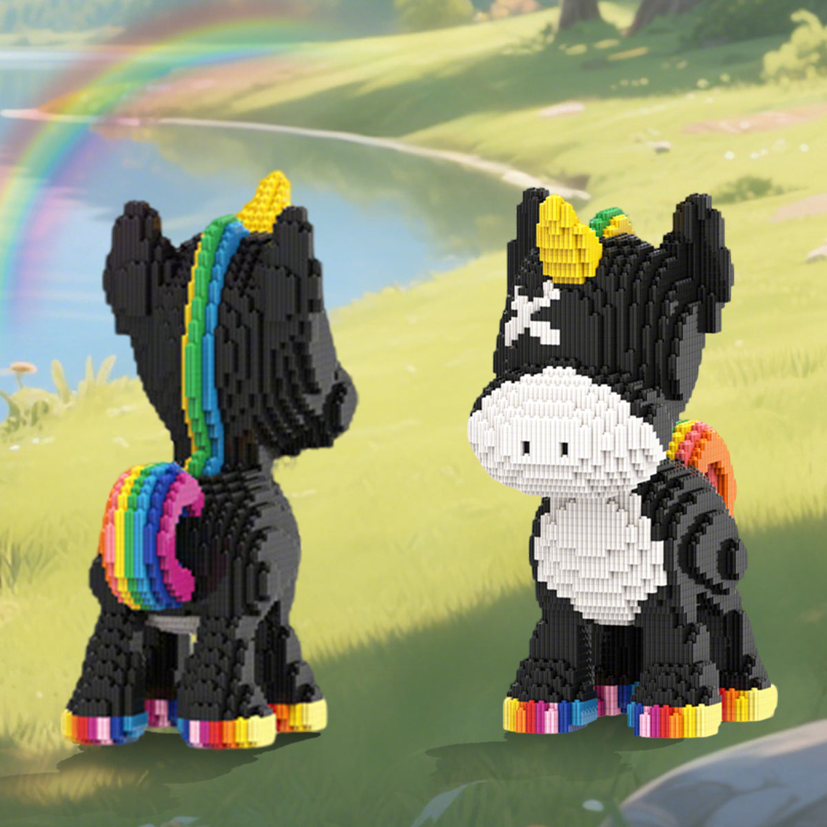 DAHONPA Animal Series Sunny Black Donkey Toy Building Block Set, 4500 Pieces Micro Building Brick, Special Decoration Present for Boys & Girls