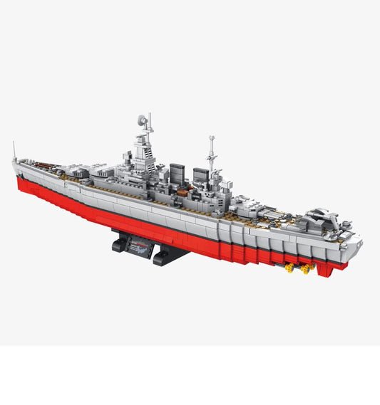 DAHONPA Ship Series North Carolina Class Battleship Building Blocks Set with 1638 Pieces