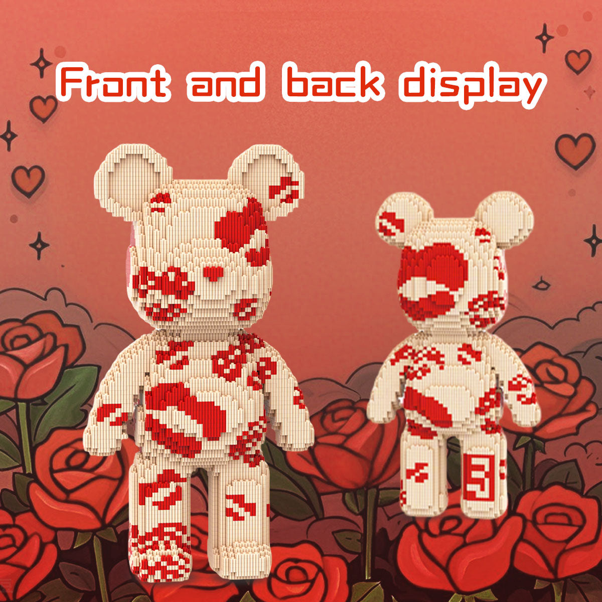 DAHONPA Heart Splash Cream Bear Micro Building Blocks Set (5450 PCS) – DIY Romantic Trendy Collectible Figurine Toy for Kids & Adults