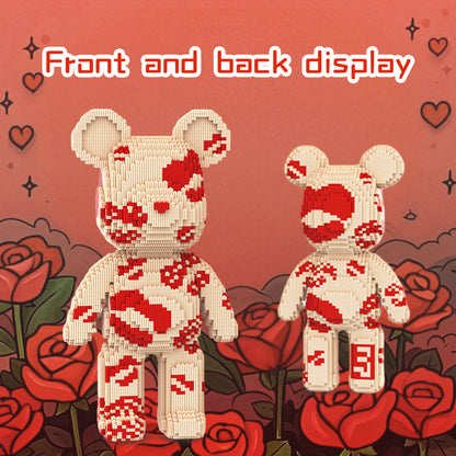 DAHONPA Heart Splash Cream Bear Micro Building Blocks Set (5450 PCS) – DIY Romantic Trendy Collectible Figurine Toy for Kids & Adults