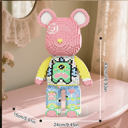DAHONPA Cool Graffiti Monster Bear Micro Building Blocks Set (5700 PCS) – DIY Childlike Trendy Bear Figurine Toy for Kids & Adults