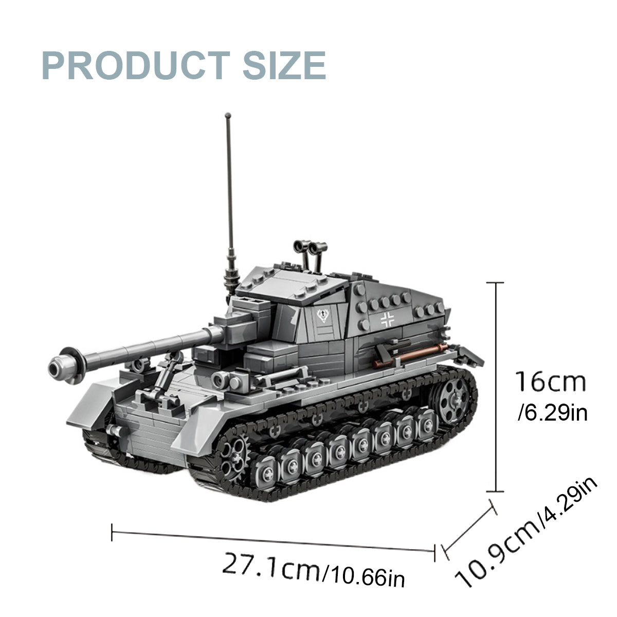 DAHONPA Dicker Max Tank Destroyer Building Blocks Set | Heavy Tank Model Kit