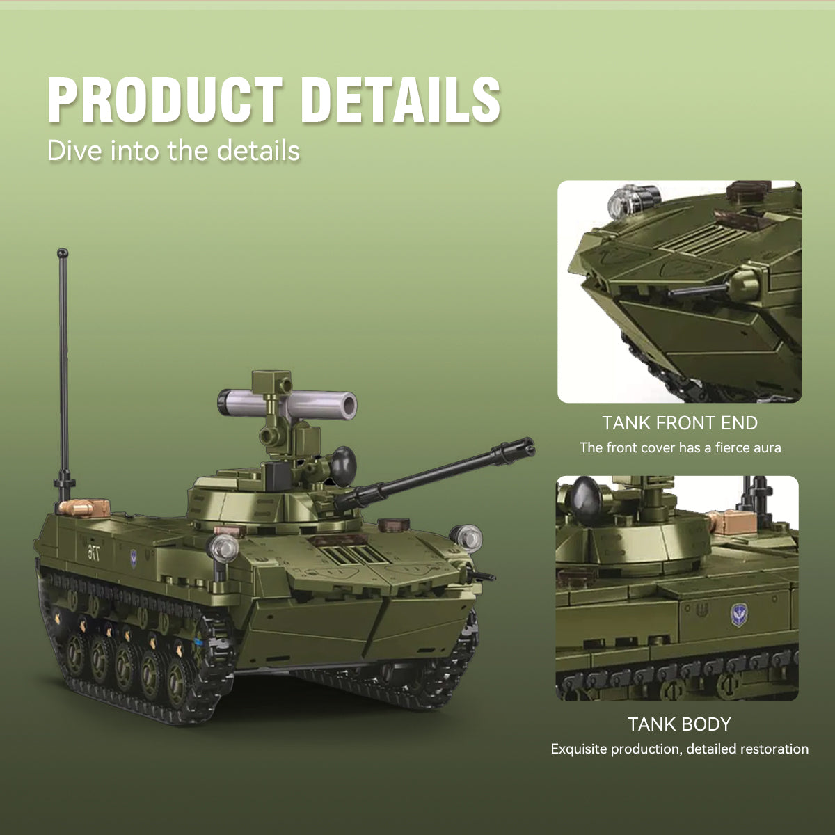 DAHONPA BMD-2 Military Tank Building Blocks Set | Armored Vehicle Kit