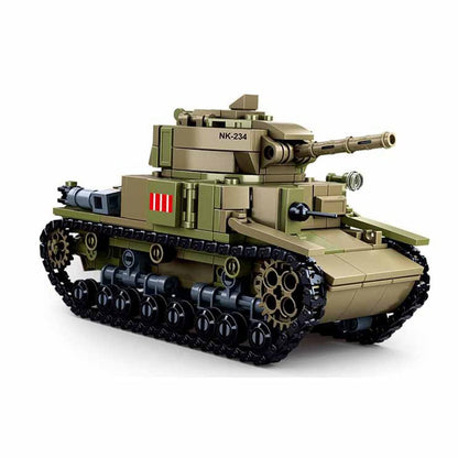 DAHONPA M13/40 坦克陆军积木（463 件），二战军事历史收藏模型，带 2 个士兵人物，儿童和成人玩具礼物。 