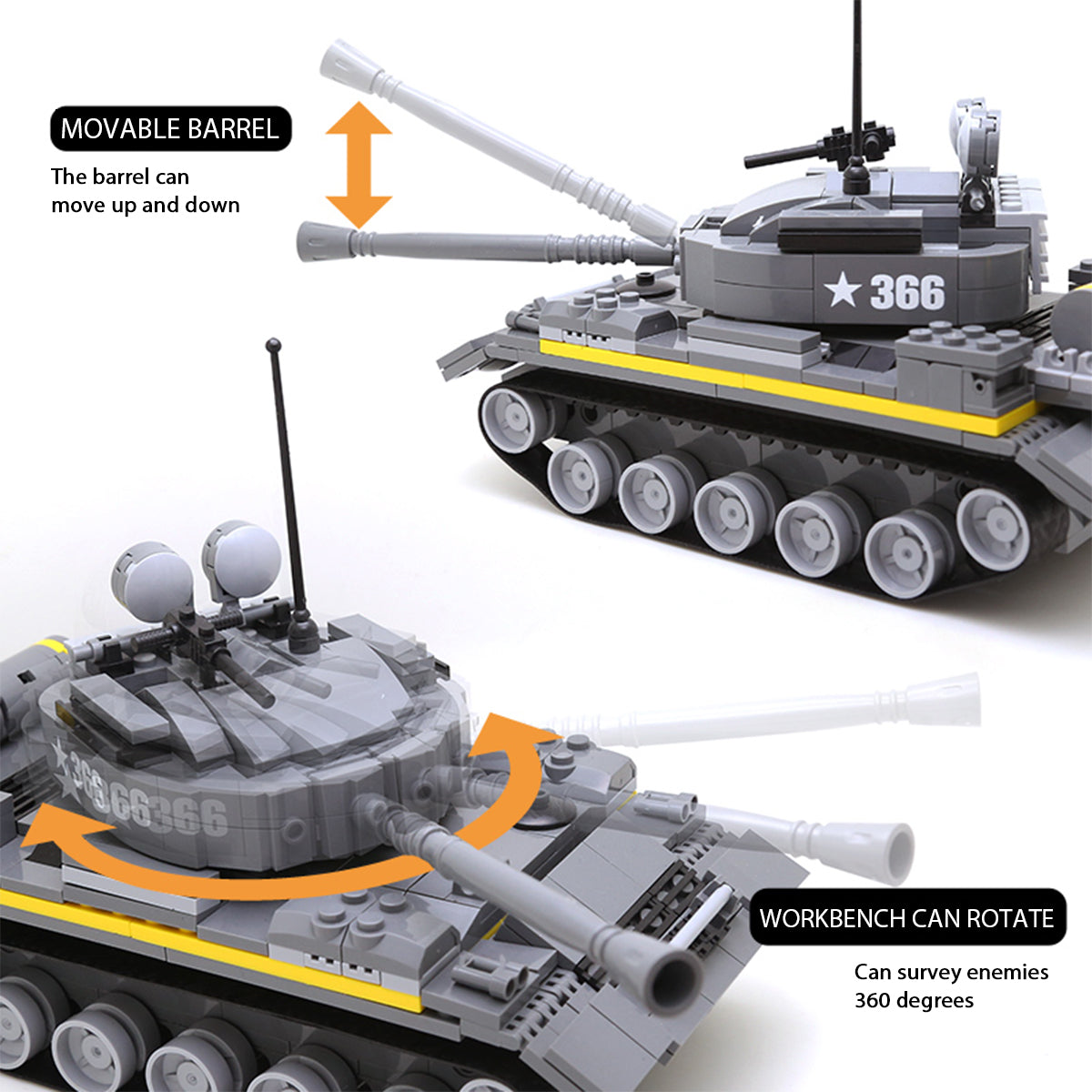 DAHONPA Heavy Tank Building Blocks Set | Modern Main Battle Tank Model Kit