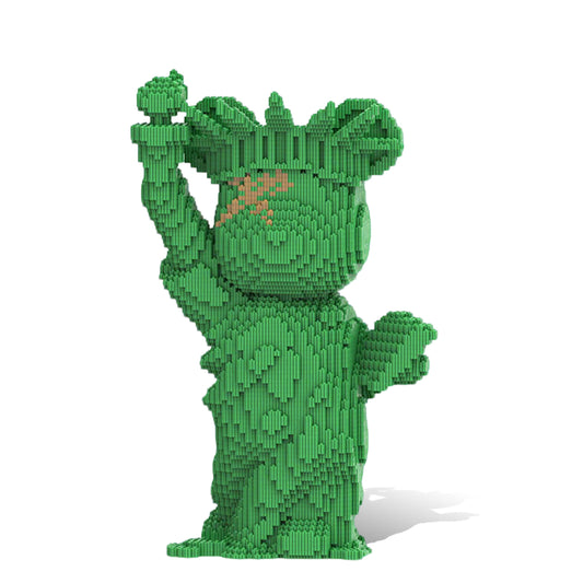 DAHONPA Classic Green Patina Liberty Bear Micro Building Blocks Set (6750 PCS) – DIY Retro Art Trendy Collectible Figurine for Kids & Adults