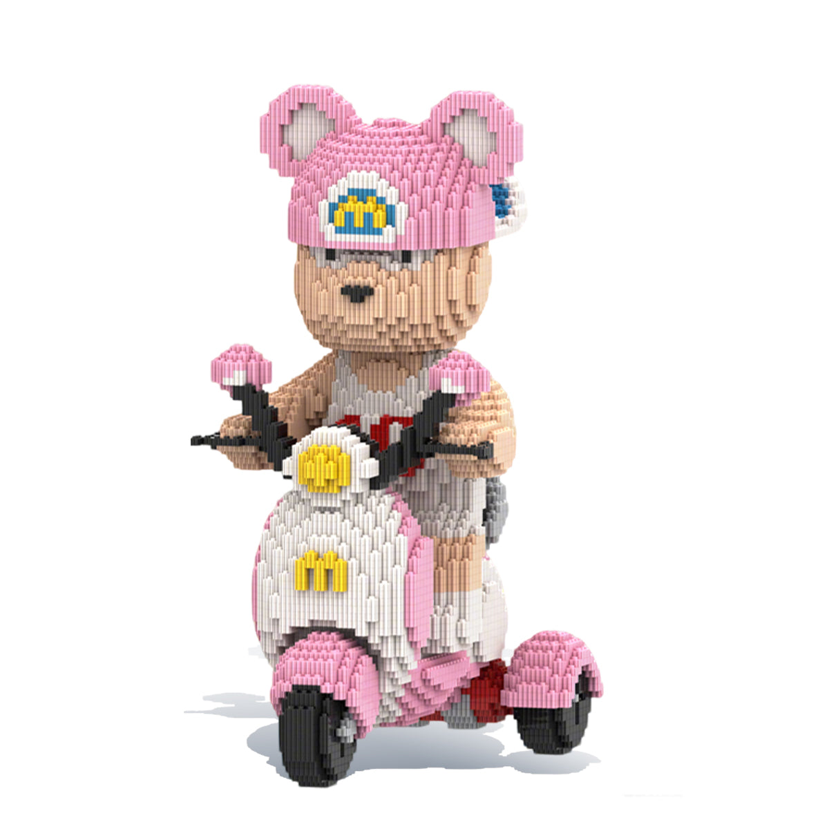 DAHONPA Pink Scooter Bear Micro Building Blocks Set (6800 PCS) – DIY Creative Bearbrick Toy for Kids & Adults