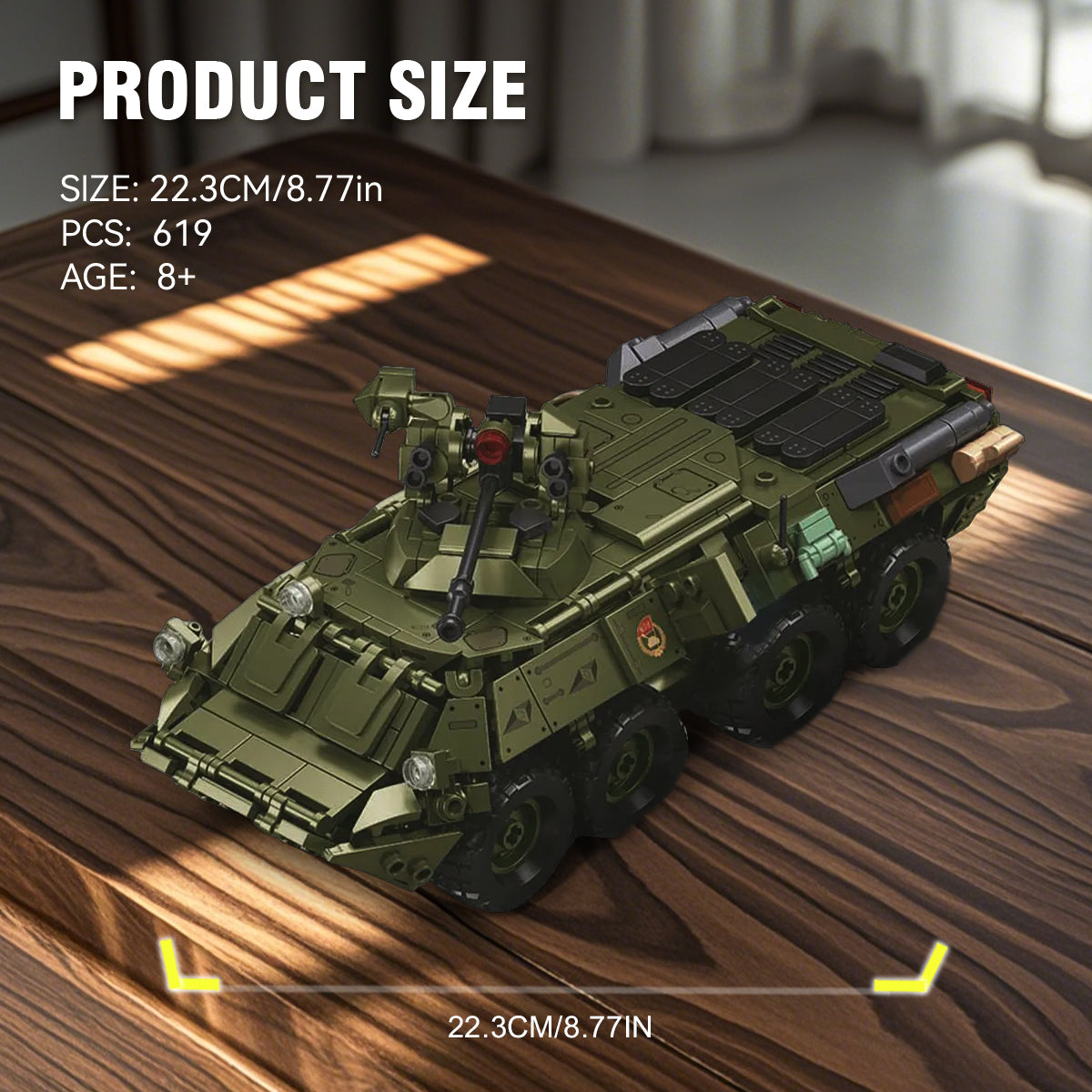 DAHONPA BTR-80AS Infantry Fighting Vehicle Building Blocks Set |2-in-1 Military Model Kit