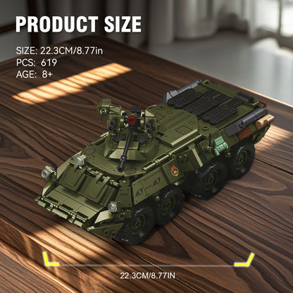 DAHONPA BTR-80AS Infantry Fighting Vehicle Building Blocks Set |2-in-1 Military Model Kit