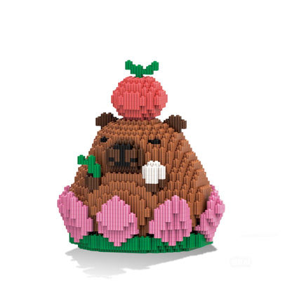 DAHONPA Animals Series Capybara Toy Micro Building Block Set, 2110 Pieces with Lotus base Design, Decoration Present for Adults & Boys & Girls