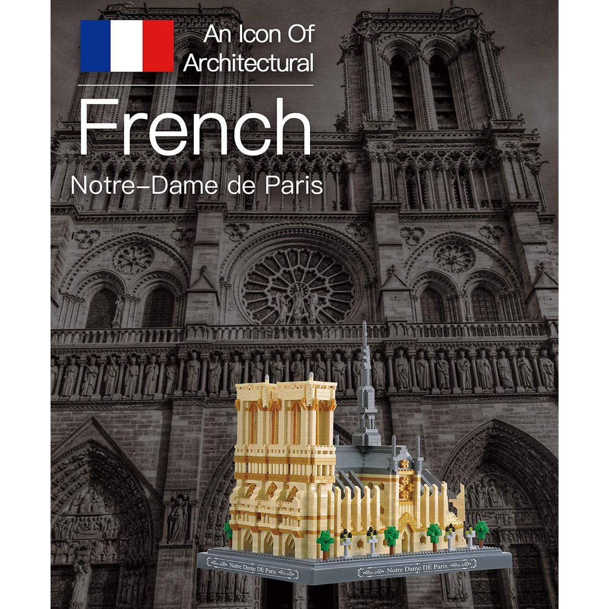 DAHONPA 建筑巴黎圣母院微型积木套装 4018 块