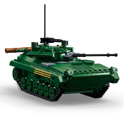 DAHONPA BMP-1 步兵战车陆军积木（738 件），二战军事历史收藏模型，带 2 个士兵人物，儿童和成人玩具礼物。 