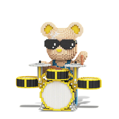 DAHONPA Drummer Bear Micro Building Blocks Set (6850 PCS) – DIY Music Bearbrick Toy for Kids & Adults