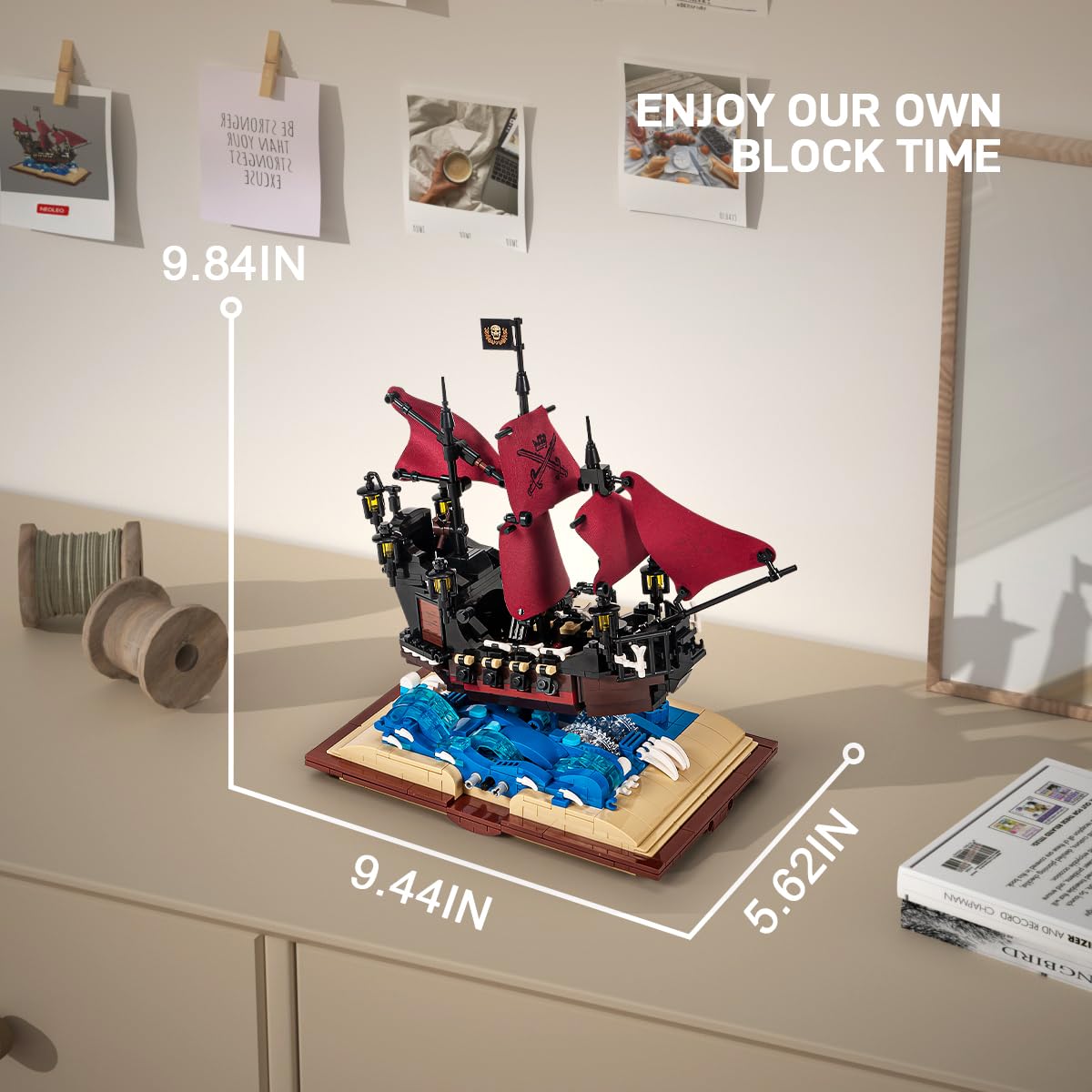 DAHONPA Grimoire Series Queen Anne's Revenge Ship Building Blocks Set with 966 Pieces