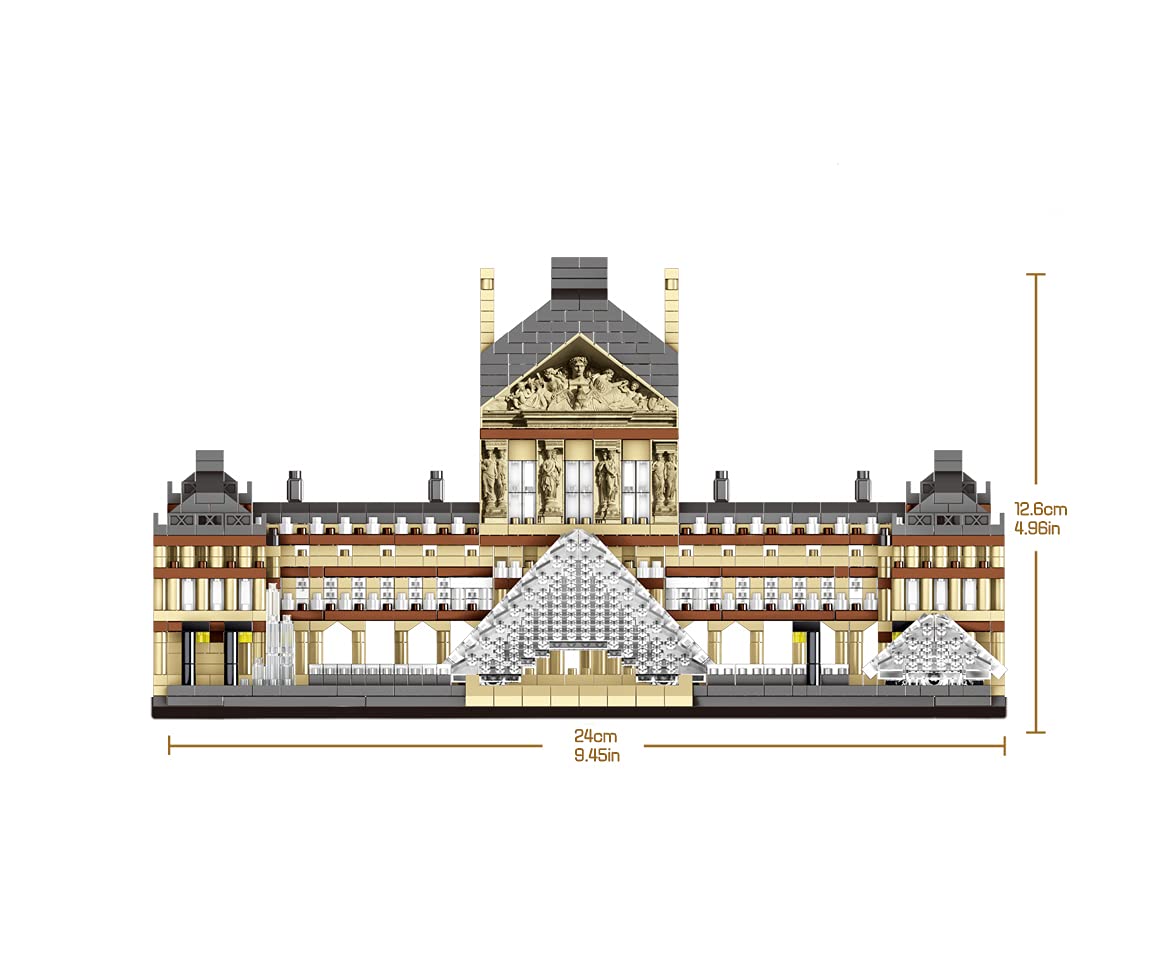 DAHONPA Architecture Series Architecture Louvre  Micro Mini Building Blocks Set with 3377 Pieces