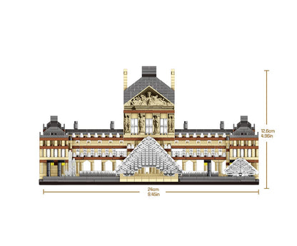 大行建筑卢浮宫微型积木套装（3377PCS） - 世界著名建筑模型玩​​具礼物送给孩子和成人