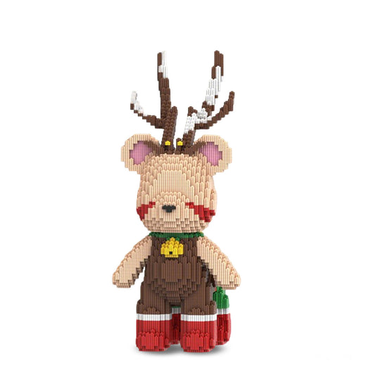 DAHONPA Christmas Reindeer Bear Micro Building Blocks Set (4800 PCS) – DIY Holiday Themed Trendy Bear Figurine Toy for Kids & Adults