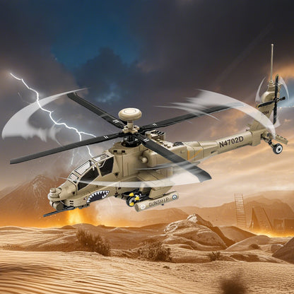 DAHONPA AH-64 Apache Helicopter Building Blocks Kit | Military Model