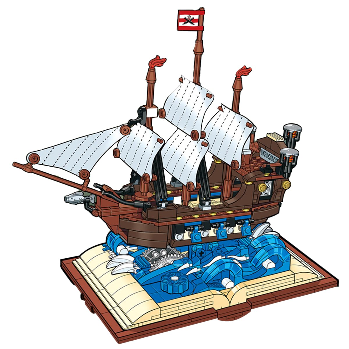 DAHONPA Grimoire Series Imperial Battleship Ship Building Blocks Set with 925 Pieces