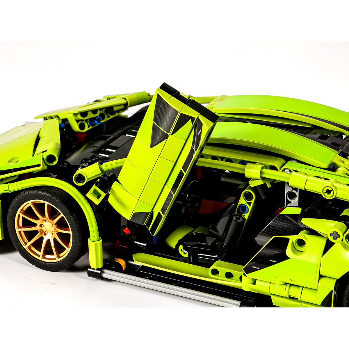 DAHONPA 绿色跑车 MOC 积木套件，1:14 比例跑车模型玩具（1268 件），成人和儿童礼物