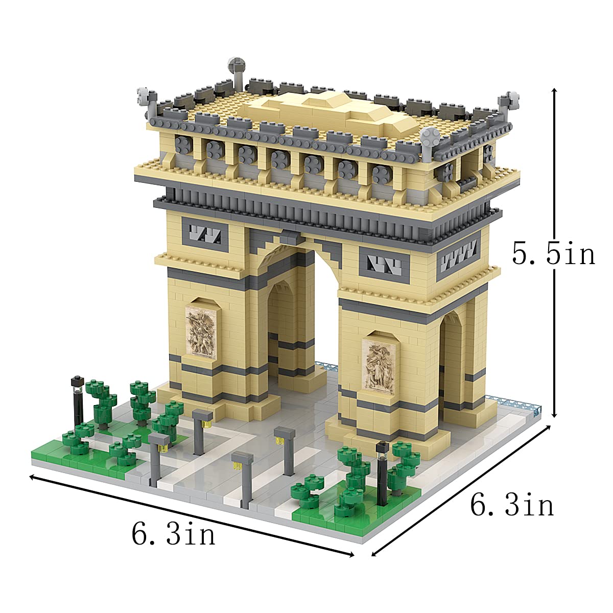 DAHONPA Architecture Series Arc De Triomphe Micro Mini Building Blocks