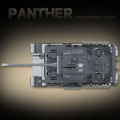 DAHONPA Military Series Panzerkampfwagen V Panther Tank Building Blocks Set with 1180 Pieces