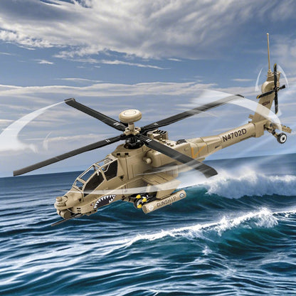 DAHONPA AH-64 Apache Helicopter Building Blocks Kit | Military Model